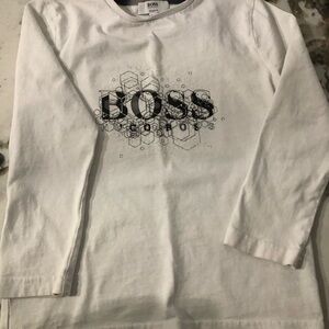 BOSS Kids Graphic White Long Sleeve Tee